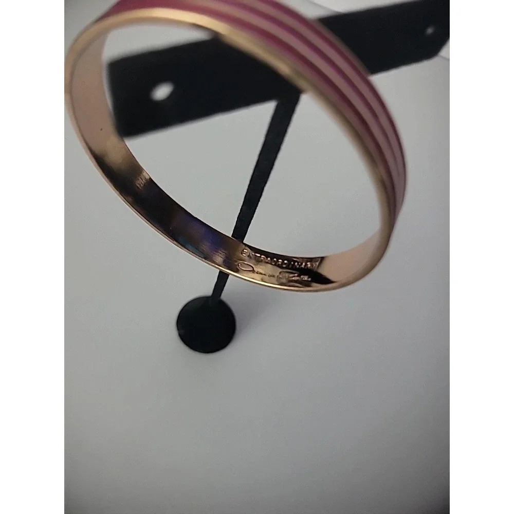 Vintage Oscar De La Renta Bracelet Rose Gold Tone Pink Jewelry Costume
